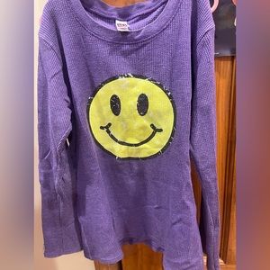 Royal apparel kids purple‎ waffle knit thermal shirt